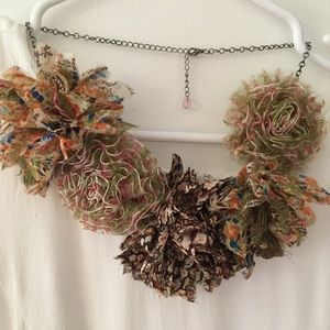 Fabric Flower Necklace